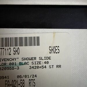 Givenchy Black Shower Slide Label